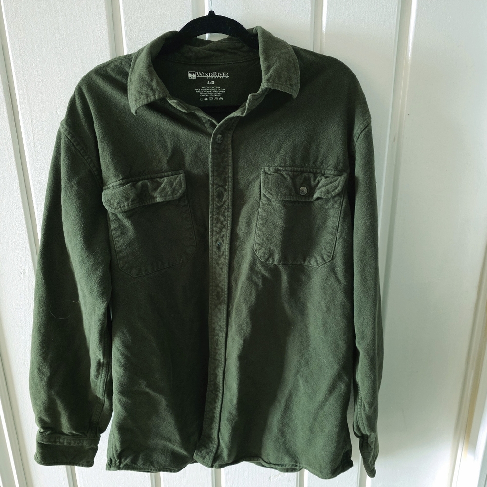 Men's Olive Green Shirt Jacket